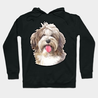 Chocolate Havanese Watercolor Art Hoodie